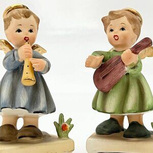 Vintage NAPCO FIGURINES DATED 1959, Angel Musical Series, Boy with Guitar & Girl